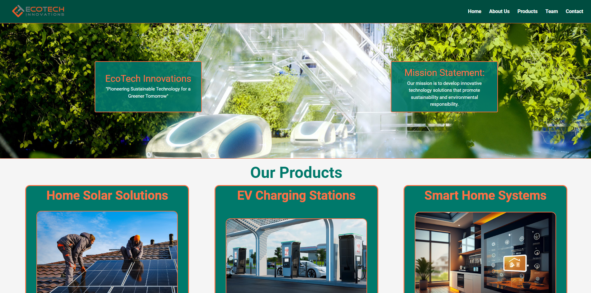 Company home page website